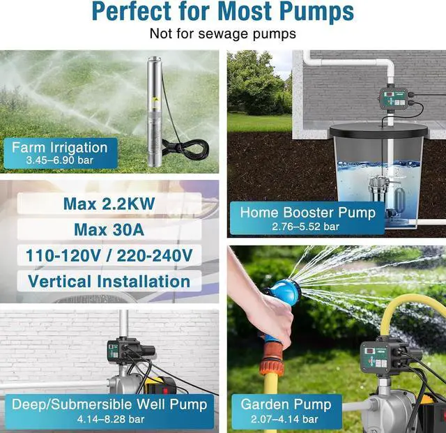 Alt view image 6 of 7 - Smart Adjustable Pressure Switch for Well Pump with Dry-Run Protection