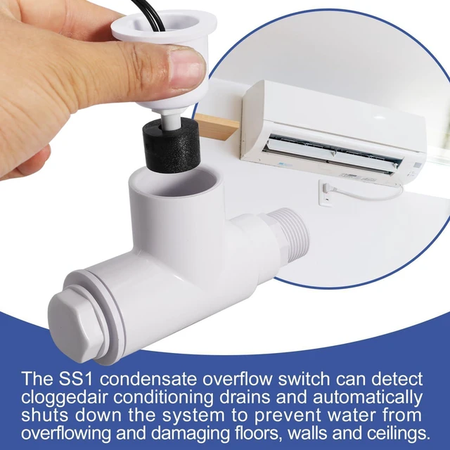 Alt view image 7 of 7 - SS1 Float Switch Condensate Overflow Switch with 3/4" Adaptor & 6FT Wire for HVAC Drain Pans (4PCS)