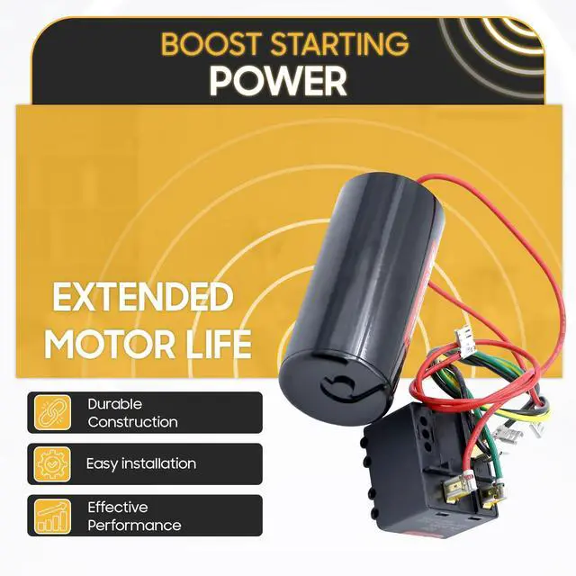 Alt view image 4 of 5 - CSR-U2 Hard Start Capacitor Kit for HVAC Systems, Compatible with 3.55 Ton AC Compressors, 189227 µF, 208240VAC, 50/60Hz