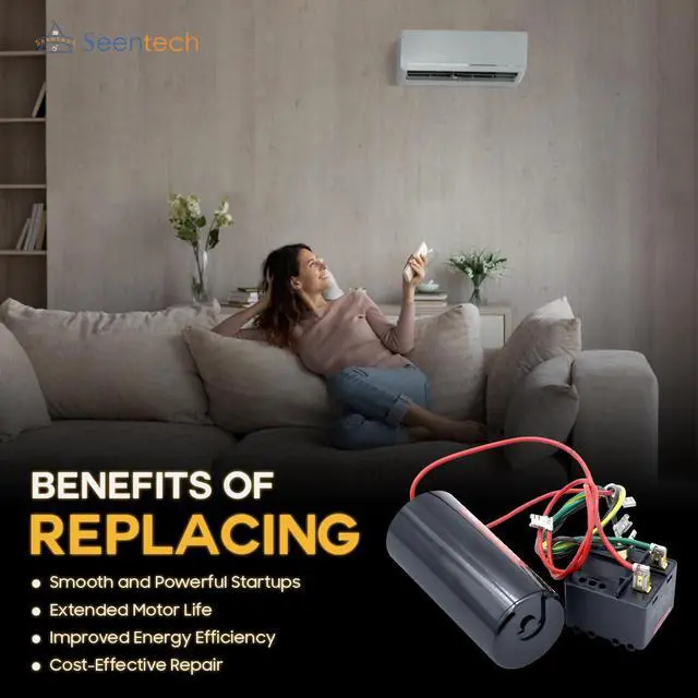 Alt view image 5 of 5 - CSR-U2 Hard Start Capacitor Kit for HVAC Systems, Compatible with 3.55 Ton AC Compressors, 189227 µF, 208240VAC, 50/60Hz