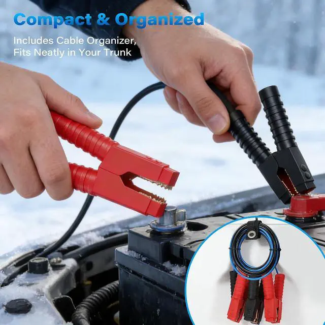 Alt view image 7 of 7 - 0 Gauge Jumper Cables 20 FT for Car Battery, 0 AWG Heavy Duty Long Automotive Booster Wire, 1000Amp Emergency Starting Cable for Cars SUV Truck Vans RV with Alligator Clamps, Carrying Strap