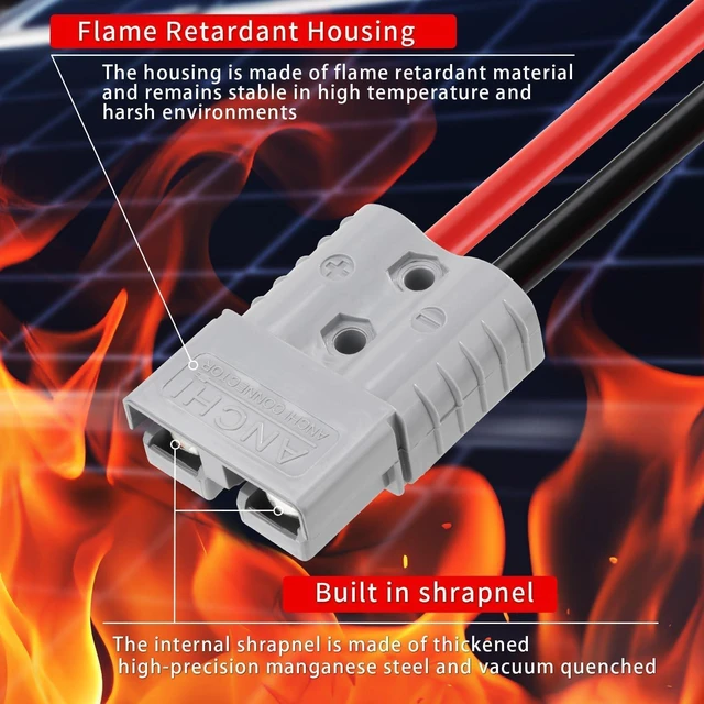 Alt view image 2 of 6 - 6AWG 6FT SB120 to Bare-Wire Cable for Winches & Batteries