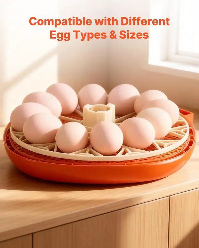 Alt view image 6 of 7 - 12 Egg Incubator, Automatic Egg Turner with LED Candler, Temperature & Humidity Control, 360° View Clear Window, Poultry Eggs Incubator for Home Farm, Hatching Chicks Ducks Goose Quail