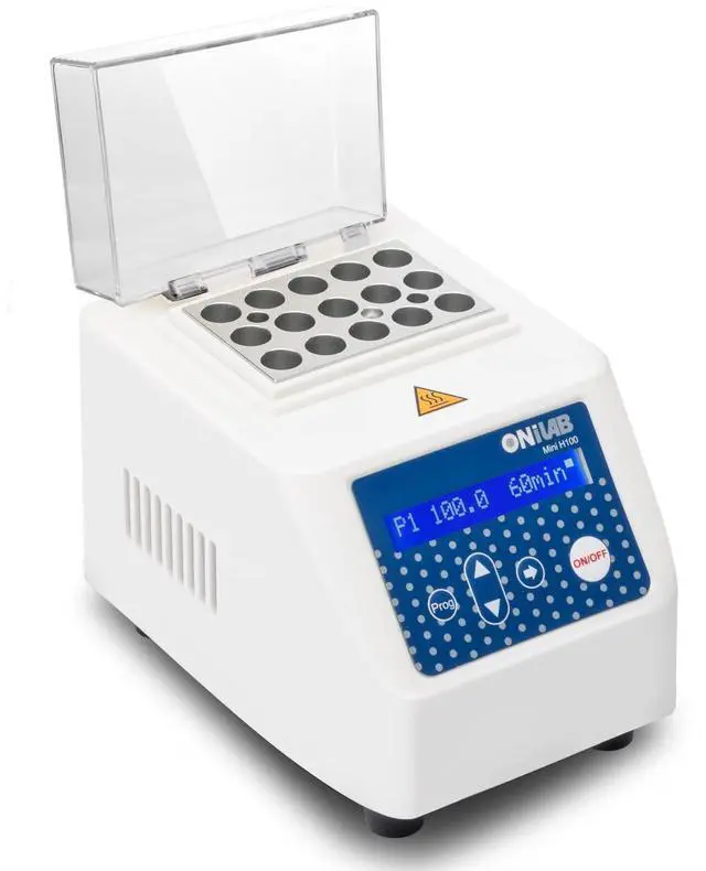 Main image of Mini Dry Bath Incubator,15 x1.5ml Aluminium Heating Block, LCD Display, Timer Control,UP to 100C, 0.5C Accuracy,9 Programs in Memory, Rapid Calibration Function