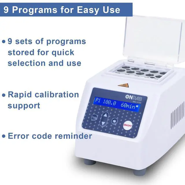 Alt view image 3 of 6 - Mini Dry Bath Incubator,15 x1.5ml Aluminium Heating Block, LCD Display, Timer Control,UP to 100C, 0.5C Accuracy,9 Programs in Memory, Rapid Calibration Function