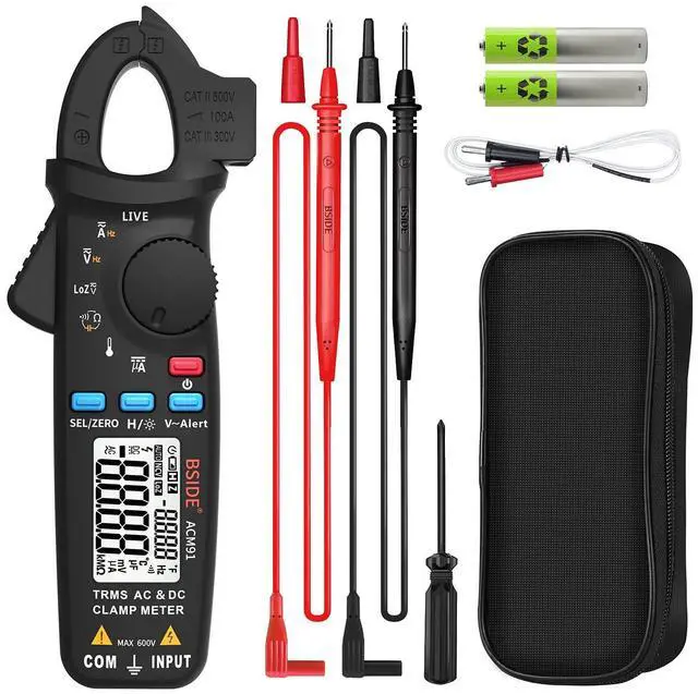 Alt view image 2 of 7 - 1mA DC Clamp Meter True RMS 6000 Counts Auto-Ranging Digital Multimeter Capacitance Temperature Ohm Live Check V-Alert Low Impedance Voltage Tester for HVAC Automotive