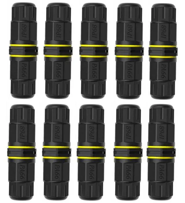 Main image of 3 Pole Wire Connector Waterproof IP68 External Electrical Junction Box,M20 2way 3pin for Cable Ø0.18-0.4in for Outdoor Underground Cable, LED Street Landscape Lights,CE Certified 10Pack