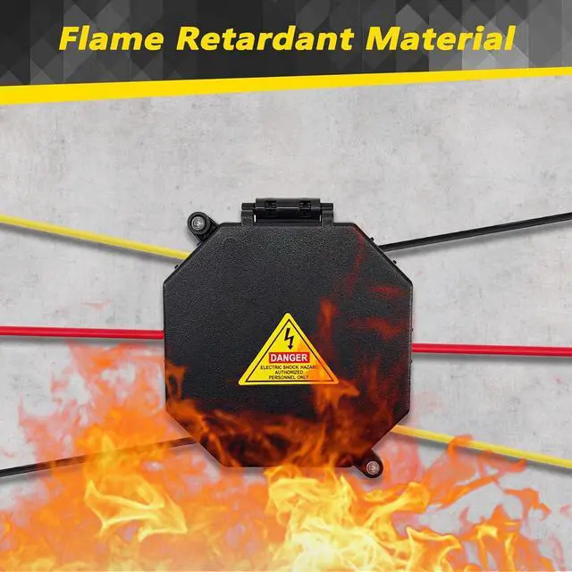 Alt view image 6 of 7 - Black Open Splice Junction Box (10 Pack), Splice Box Wire Electrical Junction Box with Cover V0 Flame Retardant Rating(Highest Level)