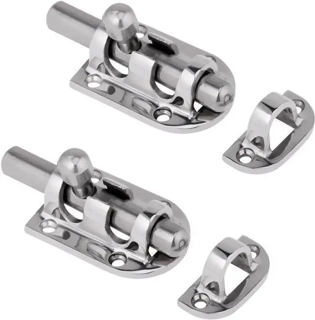 Main image of 60/90/110mm Marine Boat Door Window Lock Latch Stainless Steel 316 Slide Barrel Bolt Clasp Sliding Hasp Locks Push Pull Toggle Buckle W/Friction pad (2PCS, 110mm)