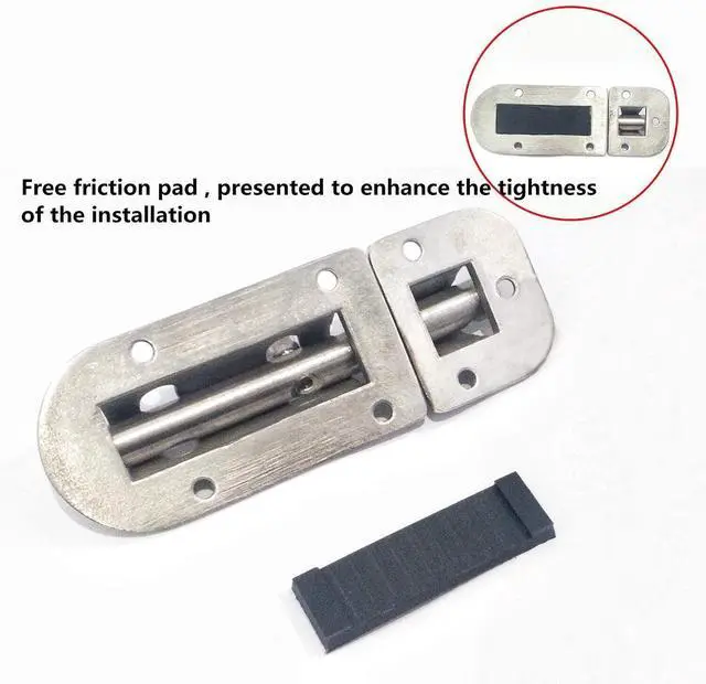 Alt view image 5 of 7 - 60/90/110mm Marine Boat Door Window Lock Latch Stainless Steel 316 Slide Barrel Bolt Clasp Sliding Hasp Locks Push Pull Toggle Buckle W/Friction pad (2PCS, 110mm)