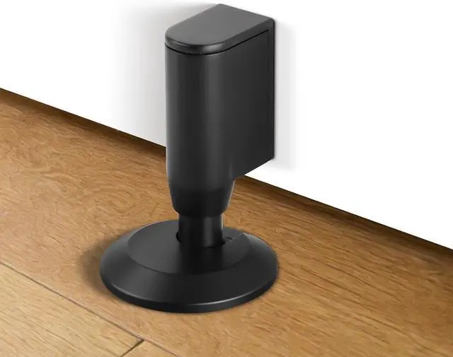 Main image of 3 Pack Magnetic Door Stopper, Retractable Magnet Floor Door Stop with 0.4 in (10mm) Extension Base, Adhesive Door Magnetic Catch, Door Holder for Gaps Up to 1.4 in (35mm), Black MB-3