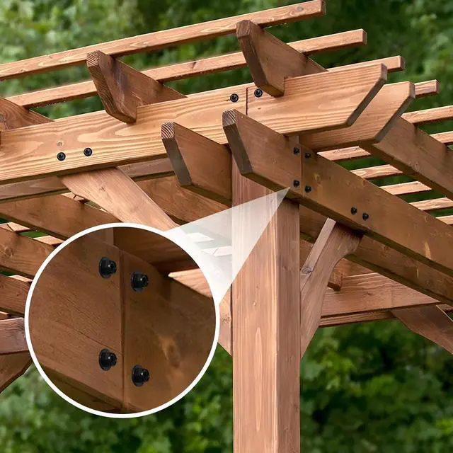 Alt view image 6 of 6 - #14 x 8 Wood Structural Screws 50 Pack Hex Head Lag Screws, Rust Resistant Timber Screws for Timber/Log/Landscaping Wood (Black)