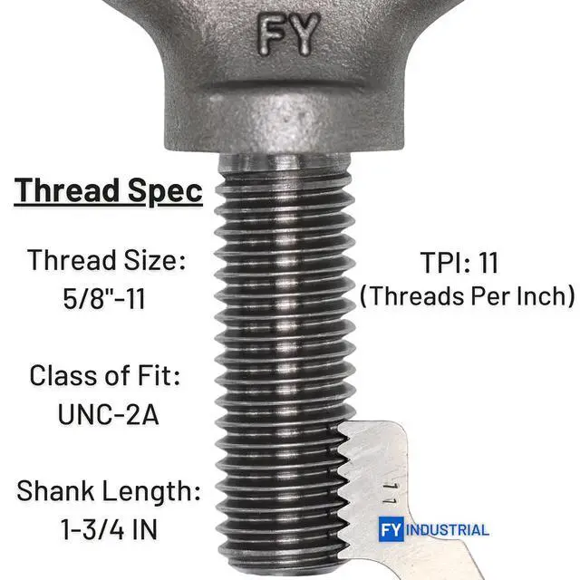 Alt view image 5 of 6 - 3 Pcs Lifting Shoulder Eye Bolts 5/8"-11 X 1-3/4"