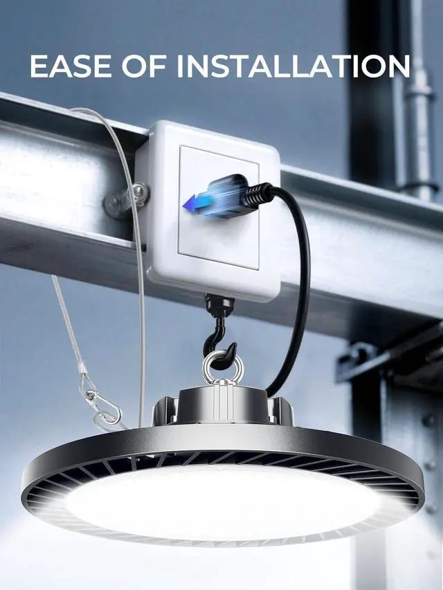 Alt view image 4 of 6 - Industrial-grade Super Bright 300W 45000LM UFO Led High Bay Light For Shop | 5000K High Bay Led Shop Lights with 5ft Cable| Shop&Garage Lighting Lights for Factory Workshop Warehouse Garage Barn