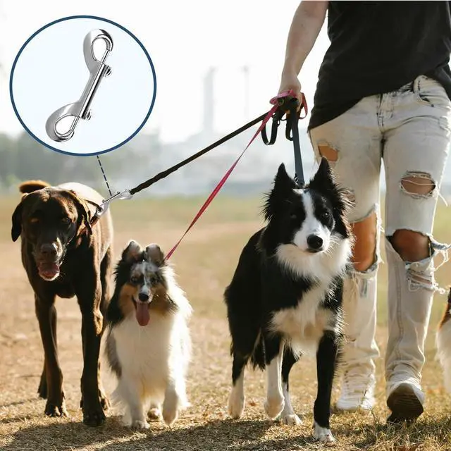 Alt view image 6 of 6 - 100 PCS 3.5 Inch Double Ended Bolt Snaps Hooks, Silver Zinc Alloy Double Trigger Metal Clips for Linking Pet Dog Leash Collar, Key Holder, Water Bucket, Horse Feed, Hammocks, 110 Lbs Capacity
