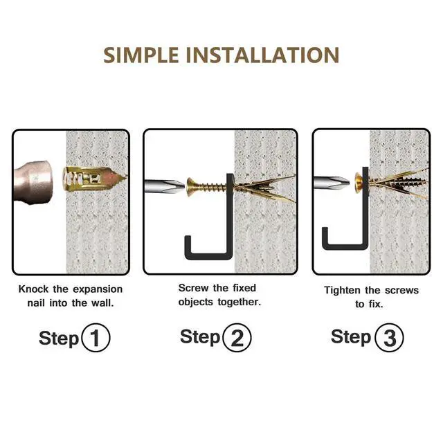 Alt view image 4 of 7 - Self-Drilling Drywall Anchors,Heavy Duty Drywall Anchors and Screws kit,Door Hinge Repair Tool,Dry Wall Anchors for Fixing Wall Decor, Furniture,Statues,Photo Frames (1.57IN,100Pcs)