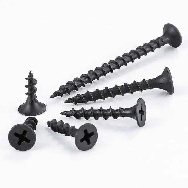 Alt view image 2 of 7 - (15 pounds 4905 pcs)#6X1 Black Fastener Drywall Screws-Phillips with coarse Threaded tip, Black, Suitable for Drywall Slate, Wood, etc.