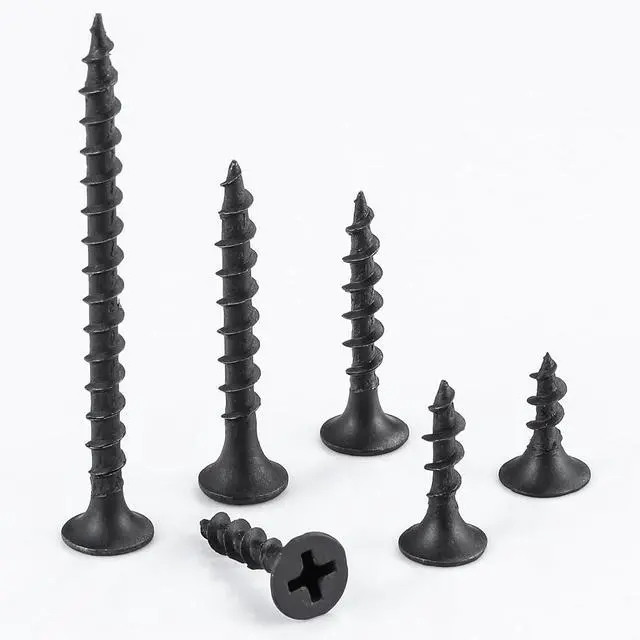 Alt view image 3 of 7 - (15 pounds 4905 pcs)#6X1 Black Fastener Drywall Screws-Phillips with coarse Threaded tip, Black, Suitable for Drywall Slate, Wood, etc.