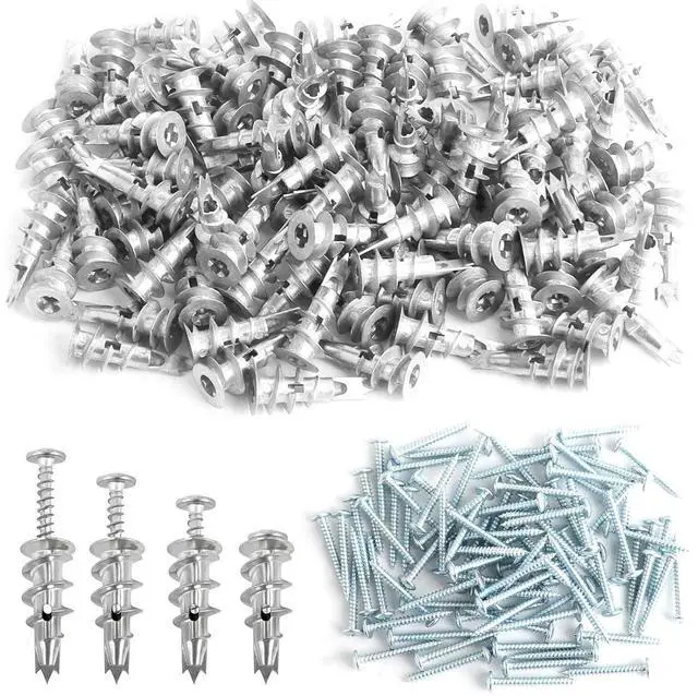 Main image of 500PCS Zinc Self-Drilling Drywall Anchors with Screws Kit, 250pcs Heavy Duty Metal Wall Anchors and 250pcs #8 x 1'' Screws