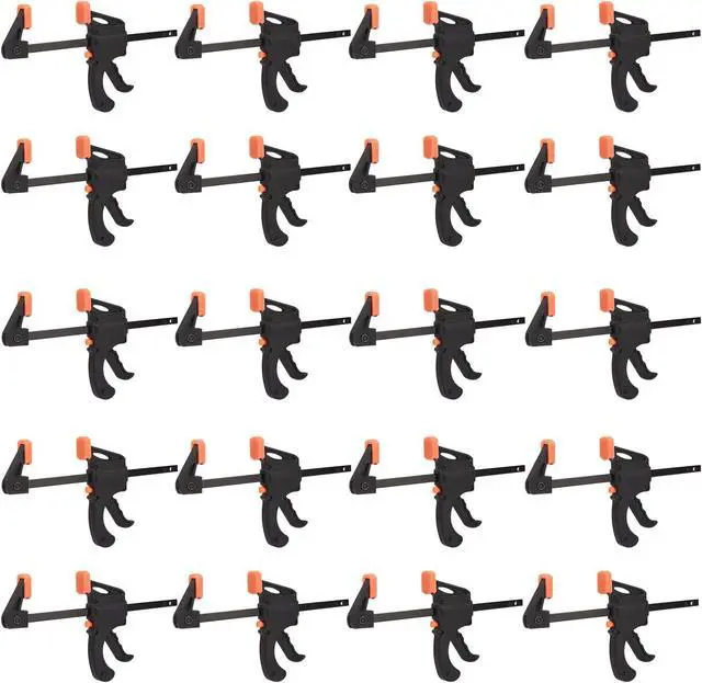 Main image of 20 Pack 4 Inch F Bar Clamp, Medium Duty 70lbs One Handed Clamps/Spreader, Bar Clamps for Woodworking, Crafting, by
