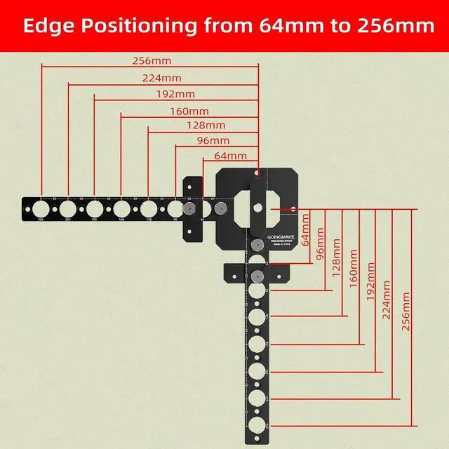 Alt view image 2 of 7 - Portable Drill Guide for Drilling 3/4" Work Bench Dog Holes, Workbench Dog Hole Drill Template for Building MFT Table Top, Workbench Top, Work Table, Cutting Boards and Portable Workstation