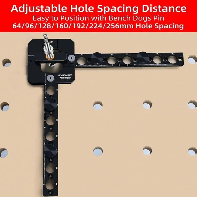 Alt view image 4 of 7 - Portable Drill Guide for Drilling 3/4" Work Bench Dog Holes, Workbench Dog Hole Drill Template for Building MFT Table Top, Workbench Top, Work Table, Cutting Boards and Portable Workstation