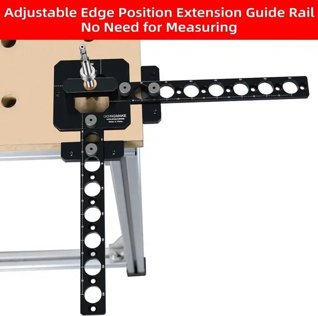 Alt view image 5 of 7 - Portable Drill Guide for Drilling 3/4" Work Bench Dog Holes, Workbench Dog Hole Drill Template for Building MFT Table Top, Workbench Top, Work Table, Cutting Boards and Portable Workstation