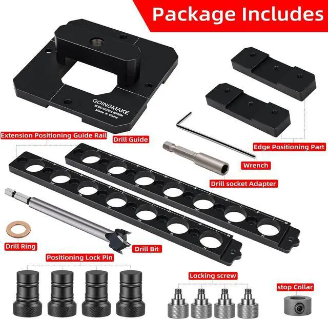 Alt view image 7 of 7 - Portable Drill Guide for Drilling 3/4" Work Bench Dog Holes, Workbench Dog Hole Drill Template for Building MFT Table Top, Workbench Top, Work Table, Cutting Boards and Portable Workstation