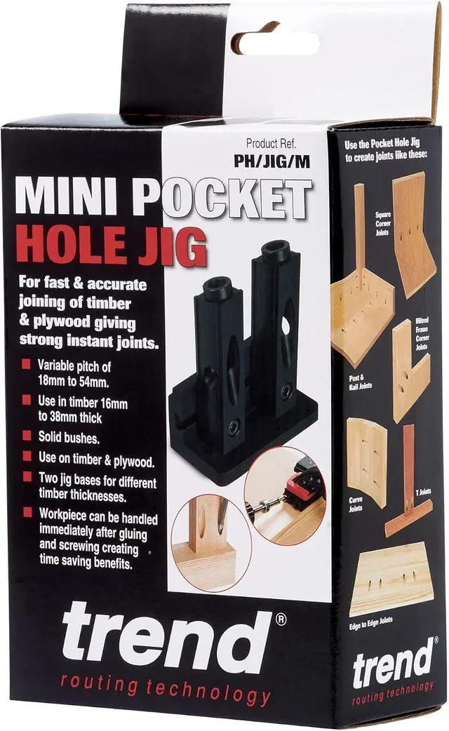 Alt view image 4 of 7 - Mini Twin Pocket Hole Jig with HSS Drill Bit & Depth Setting Collar, Square Drive Bit & Pocket Hole Screws Selection, PH/JIG/M