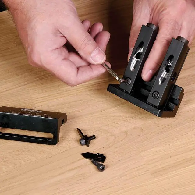 Alt view image 6 of 7 - Mini Twin Pocket Hole Jig with HSS Drill Bit & Depth Setting Collar, Square Drive Bit & Pocket Hole Screws Selection, PH/JIG/M