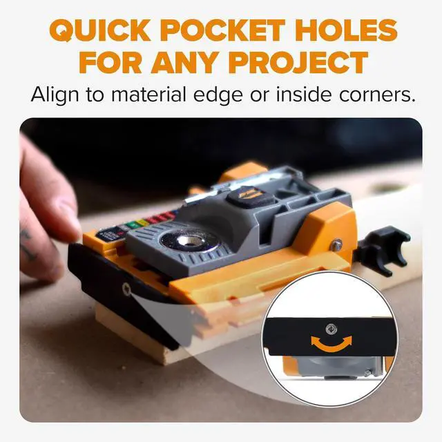 Alt view image 7 of 7 - Mini Pocket Hole Jig Kit Auto-Adjusting Portable Pocket Hole System for Woodworking Best Drill Jig for Angled Holes with Screws Complete Pocket Screw Jig Tool Set