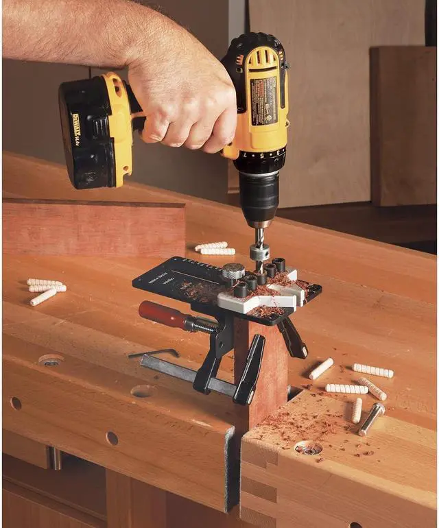 Alt view image 2 of 5 - 08350 3/8" Dowelling Jig Precision Woodworking Joinery Tool with Main Body, Angle Guides and Hardened Drill Bushings