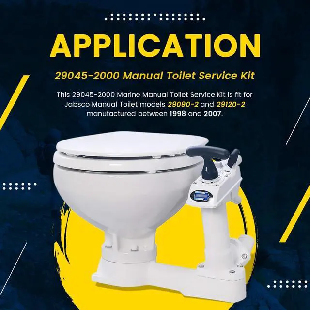 Alt view image 2 of 7 - Replacement for Jabsco 29045-2000 Marine Manual Toilet Service Kit Fit for 29090-2 & 29120-2 Series Toilet (1998 to 2007)