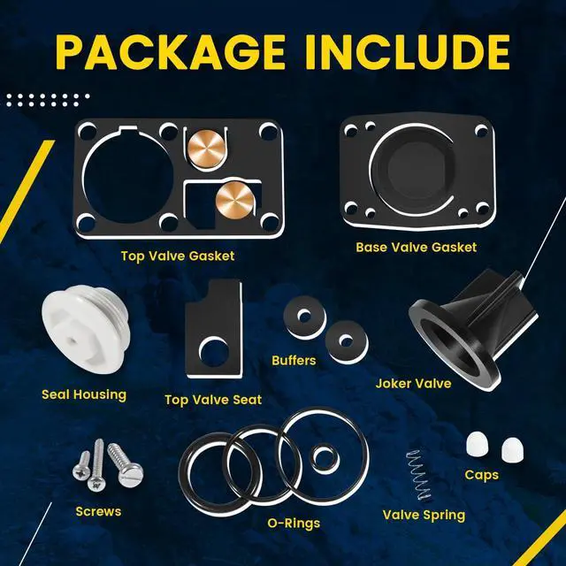 Alt view image 6 of 7 - Replacement for Jabsco 29045-2000 Marine Manual Toilet Service Kit Fit for 29090-2 & 29120-2 Series Toilet (1998 to 2007)