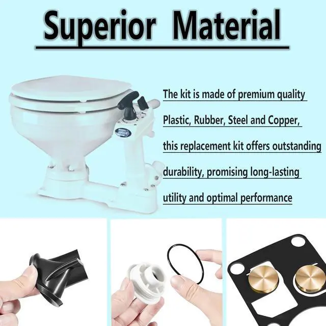 Alt view image 4 of 7 - 29045 Replacement for Jabsco Twist N Lock Marine Manual Toilet Service Kits for 29090-2000 Compact & 29120-2000 Household Toilet Pump Assemblies 1998 1999 2000 2001 2002 2003 2004 2005 2006 2007