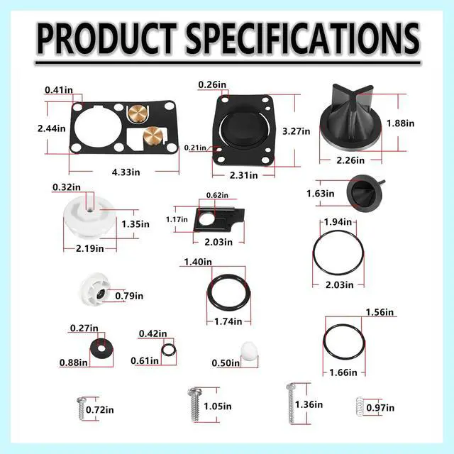 Alt view image 6 of 7 - 29045 Replacement for Jabsco Twist N Lock Marine Manual Toilet Service Kits for 29090-2000 Compact & 29120-2000 Household Toilet Pump Assemblies 1998 1999 2000 2001 2002 2003 2004 2005 2006 2007
