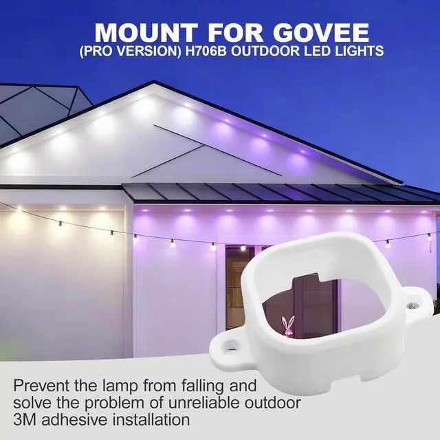 Alt view image 6 of 7 - 120 Pcs Light Clips for Govee Outdoor Lights H706 with 240 Screws, Mounting Brackets for Govee Pro Permanent Outdoor Lights Extension, Install Firmly, No Adhesive Needed(White)