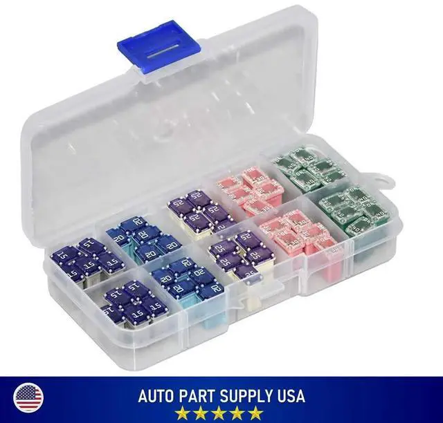 Alt view image 2 of 6 - 50 Pack Automotive MCASE Mini Box Shaped Cartridge Fuse Kit for Cars, Trucks, and SUVs(15a 20a 25a 30a 40a Each 10 Pcs)
