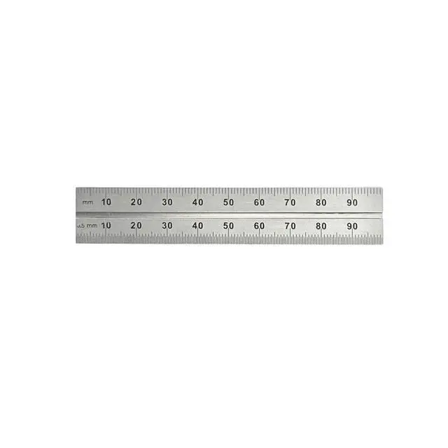 Alt view image 3 of 7 - Metric Reading Pocket Double Square- Cast Iron Head, 100mm Blade with Satin Chrome Finish, Made in USA