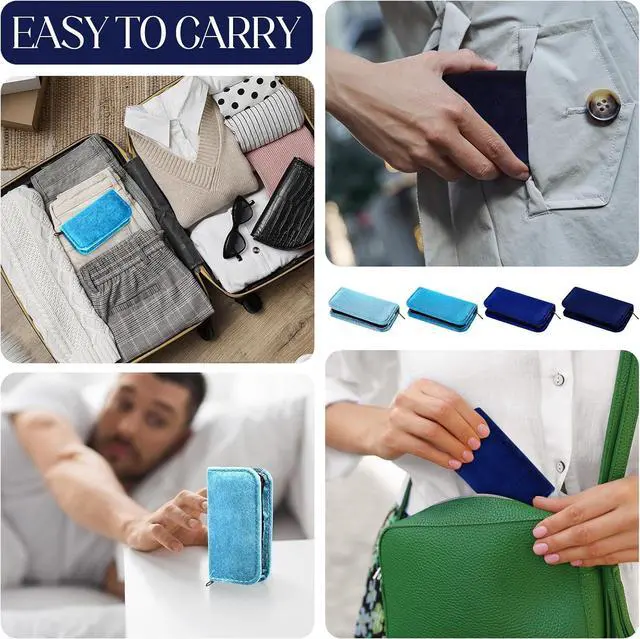 Alt view image 4 of 7 - 24 Sets Mini Manicure Set Bulk for Women Men Gifts for Coworkers Nail Grooming Kit 8 in 1 Nail Clippers Kit Luxurious Travel Case Stainless Steel Nails Clipper Set(Blue Series)