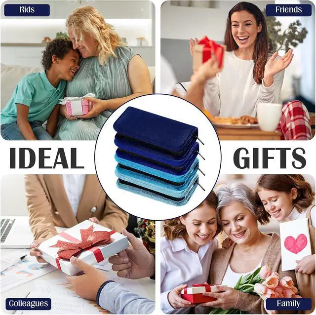 Alt view image 6 of 7 - 24 Sets Mini Manicure Set Bulk for Women Men Gifts for Coworkers Nail Grooming Kit 8 in 1 Nail Clippers Kit Luxurious Travel Case Stainless Steel Nails Clipper Set(Blue Series)