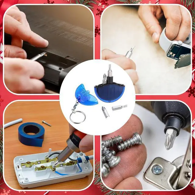 Alt view image 4 of 7 - 24 Pcs 4 in 1 Mini Screwdriver Keychain Set Dad Stocking Stuffers Bulk for Men Multitool Pocket Screwdriver Keychain Kit for Xmas Party Favor Birthday Gift Goodie Bag Filler (Red,Blue,Black)
