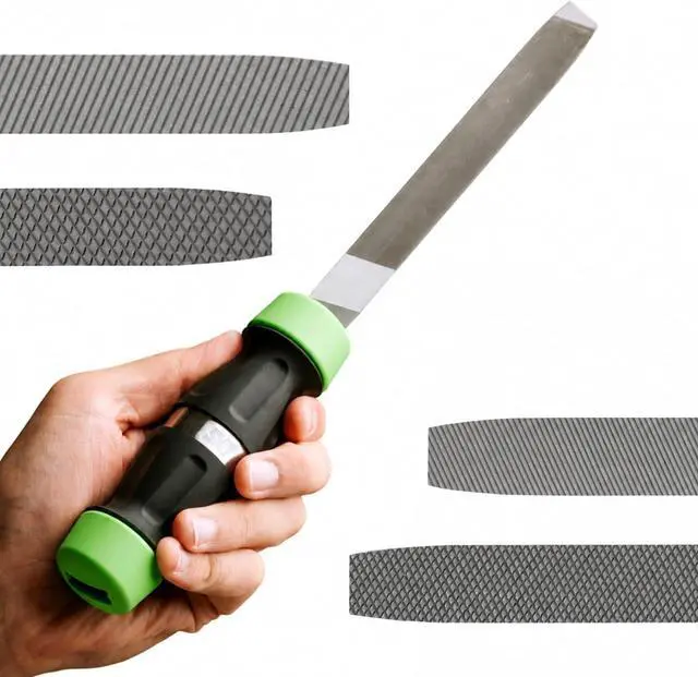Main image of File 4-in-1 Metal File Tool Bastard, Smooth, Double & Second Cut | Sharpens knives, deburrs metal, shapes plastic & aluminum, removes rust quick-swap grades, fits most toolboxes