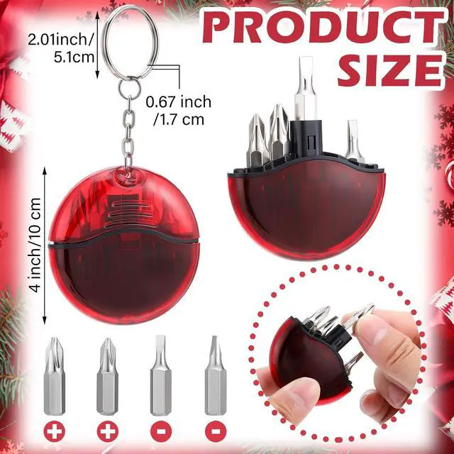 Alt view image 2 of 7 - 24 Pcs 4 in 1 Mini Screwdriver Keychain Set Dad Stocking Stuffers Bulk for Men Multitool Pocket Screwdriver Keychain Kit for Xmas Party Favor Birthday Gift Goodie Bag Filler (Red,Blue,Black)