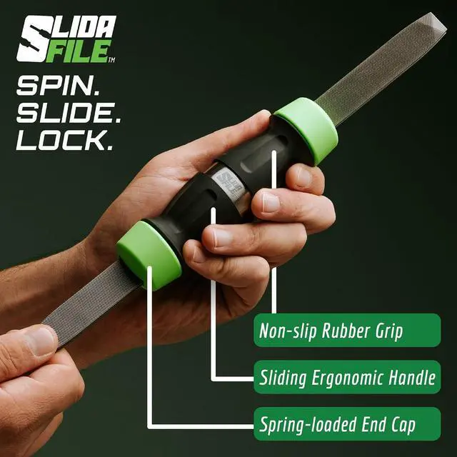 Alt view image 6 of 7 - File 4-in-1 Metal File Tool Bastard, Smooth, Double & Second Cut | Sharpens knives, deburrs metal, shapes plastic & aluminum, removes rust quick-swap grades, fits most toolboxes