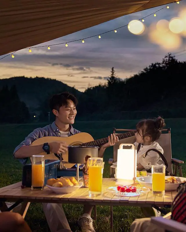 Alt view image 3 of 7 - Solar Camping Lantern, Rechargeable Battery Powered Camping Light 6000mAh Up to 80HRS Lasting, Dimmable Night Lamp, Survival gear for Emergency, Power Outages, Outdoor, Indoor