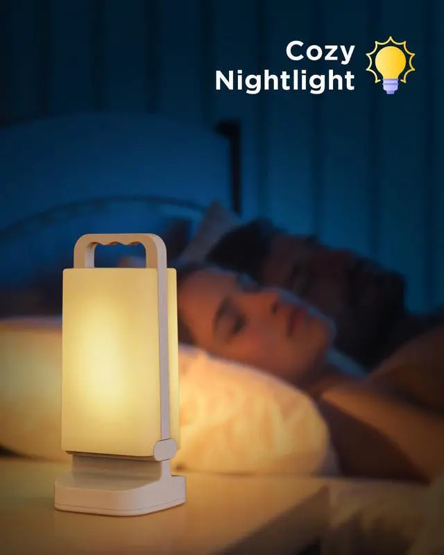 Alt view image 7 of 7 - Solar Camping Lantern, Rechargeable Battery Powered Camping Light 6000mAh Up to 80HRS Lasting, Dimmable Night Lamp, Survival gear for Emergency, Power Outages, Outdoor, Indoor