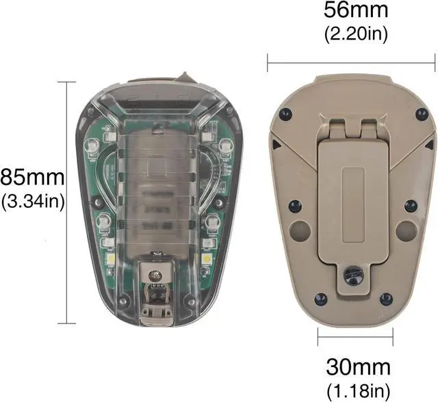 Alt view image 5 of 6 - Tactical Helmet Signal Light Optional 4 Modes with Visible LED + IR Constant-on/Strobe, Waterproof Ladybird Survival Identification Lamp for Outdoor Sports