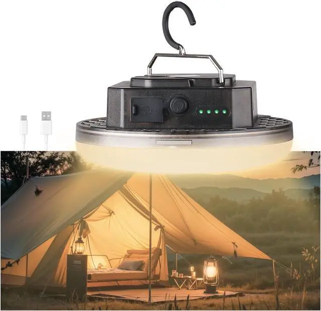 Main image of Camping Hanging Tent Light Emergency Power Outage Lantern Home Use 5000LM 3 Color Modes IPX5 Waterproof Outdoor Walking Rock Climbing Work Rechargeable Camping Light for Emergency & Gift