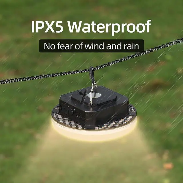 Alt view image 4 of 6 - Camping Hanging Tent Light Emergency Power Outage Lantern Home Use 5000LM 3 Color Modes IPX5 Waterproof Outdoor Walking Rock Climbing Work Rechargeable Camping Light for Emergency & Gift
